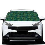 Dark Green Hemp Pattern Print Car Windshield Snow Cover