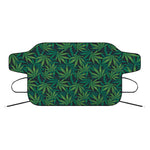 Dark Green Hemp Pattern Print Car Windshield Snow Cover