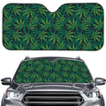 Dark Green Hemp Pattern Print Car Windshield Sun Shade
