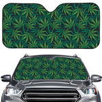 Dark Green Hemp Pattern Print Car Windshield Sun Shade