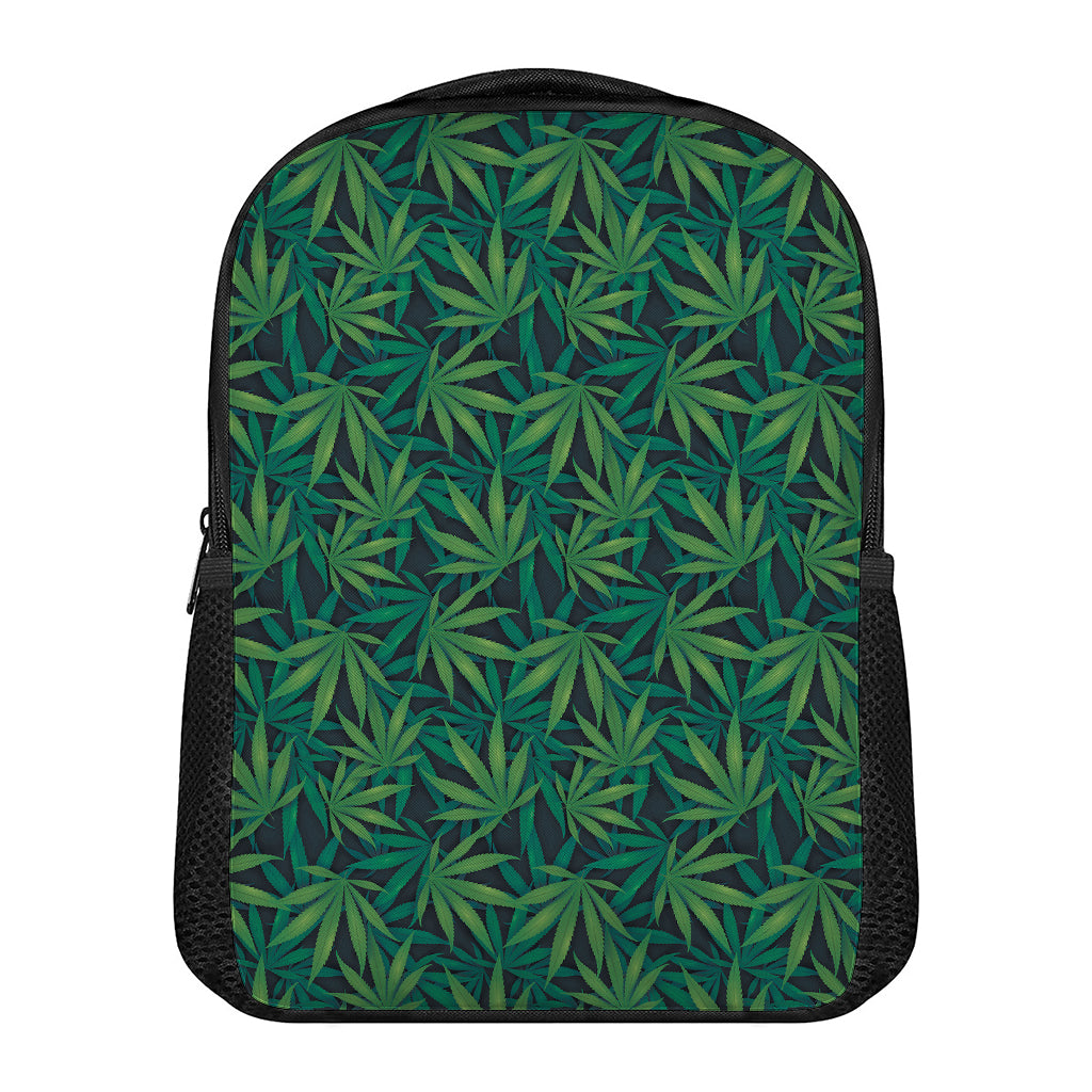 Dark Green Hemp Pattern Print Casual Backpack