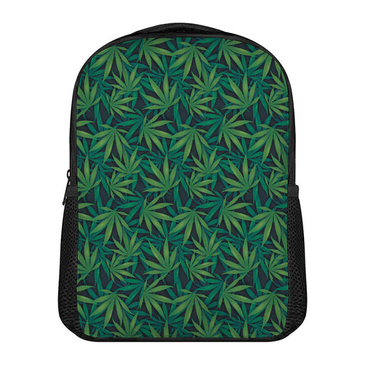 Dark Green Hemp Pattern Print Casual Backpack