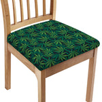Dark Green Hemp Pattern Print Chair Cushion Cover