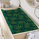 Dark Green Hemp Pattern Print Changing Pad Cover