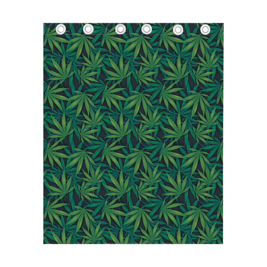 Dark Green Hemp Pattern Print Curtain