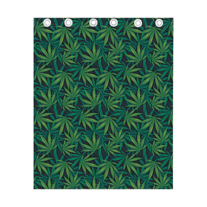 Dark Green Hemp Pattern Print Curtain