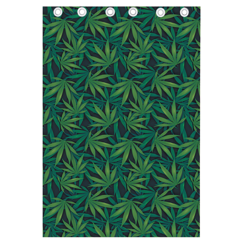 Dark Green Hemp Pattern Print Curtain