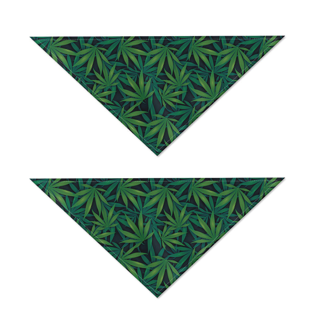 Dark Green Hemp Pattern Print Dog Bandana