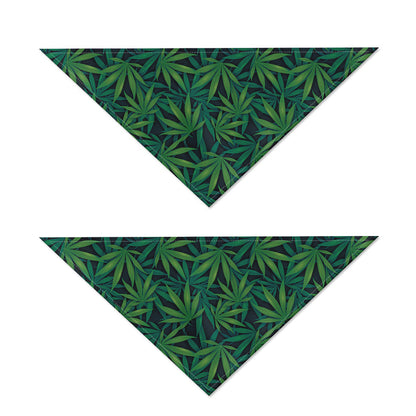 Dark Green Hemp Pattern Print Dog Bandana