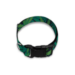 Dark Green Hemp Pattern Print Dog Collar
