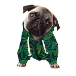 Dark Green Hemp Pattern Print Dog Zip Up Hoodie