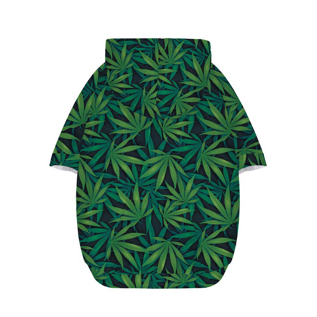 Dark Green Hemp Pattern Print Dog Zip Up Hoodie
