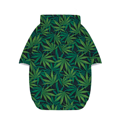 Dark Green Hemp Pattern Print Dog Zip Up Hoodie