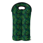 Dark Green Hemp Pattern Print Double Neoprene Wine Tote
