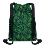 Dark Green Hemp Pattern Print Drawstring Backpack