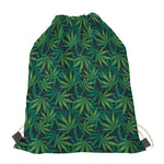 Dark Green Hemp Pattern Print Drawstring Bag