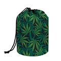 Dark Green Hemp Pattern Print Drawstring Makeup Bag