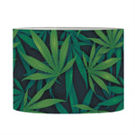 Dark Green Hemp Pattern Print Drum Lamp Shade