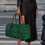 Dark Green Hemp Pattern Print Duffle Bag