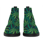 Dark Green Hemp Pattern Print Flat Ankle Boots