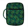 Dark Green Hemp Pattern Print Front Pocket Bible Bag