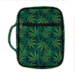 Dark Green Hemp Pattern Print Front Pocket Bible Bag