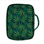 Dark Green Hemp Pattern Print Front Pocket Bible Bag