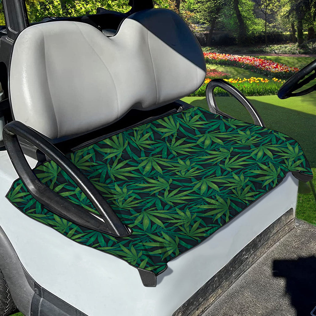 Dark Green Hemp Pattern Print Golf Cart Seat Cover