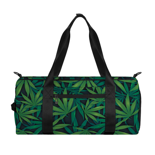 Dark Green Hemp Pattern Print Gym Bag