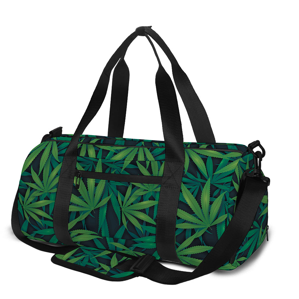 Dark Green Hemp Pattern Print Gym Bag