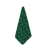 Dark Green Hemp Pattern Print Hand Towel