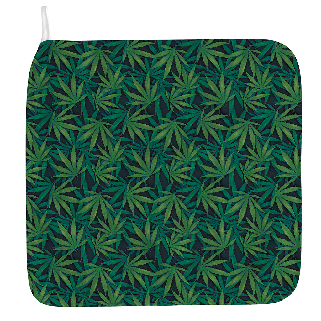 Dark Green Hemp Pattern Print Hand Towel