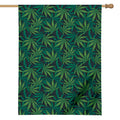 Dark Green Hemp Pattern Print House Flag