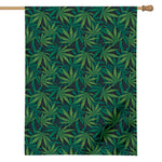 Dark Green Hemp Pattern Print House Flag