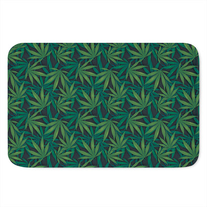 Dark Green Hemp Pattern Print Indoor Door Mat