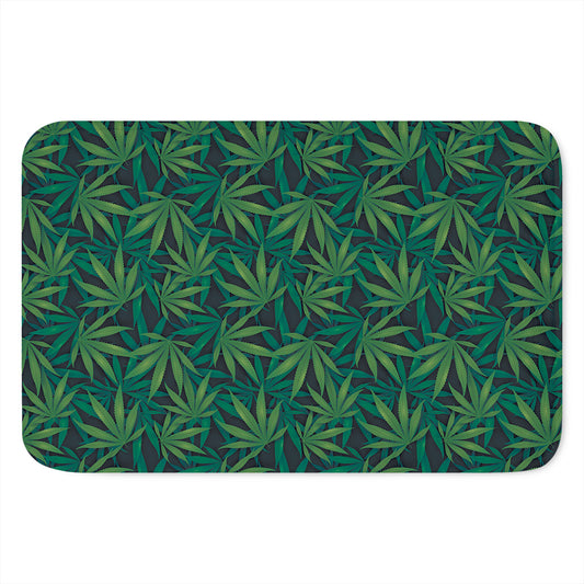 Dark Green Hemp Pattern Print Indoor Door Mat