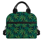 Dark Green Hemp Pattern Print Insulated Lunch Bag