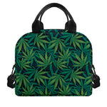 Dark Green Hemp Pattern Print Insulated Lunch Bag