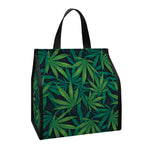 Dark Green Hemp Pattern Print Insulated Lunch Tote
