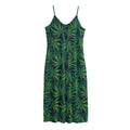 Dark Green Hemp Pattern Print Jersey Midi Cami Dress