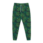 Dark Green Hemp Pattern Print Jogger Pants