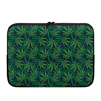 Dark Green Hemp Pattern Print Laptop Sleeve