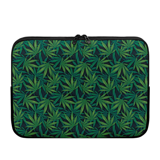 Dark Green Hemp Pattern Print Laptop Sleeve