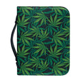 Dark Green Hemp Pattern Print Leather Bible Cover