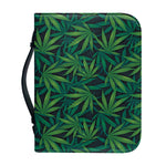 Dark Green Hemp Pattern Print Leather Bible Cover