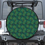 Dark Green Hemp Pattern Print Leather Spare Tire Cover