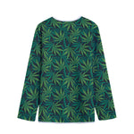 Dark Green Hemp Pattern Print Long Sleeve Short Coat