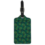 Dark Green Hemp Pattern Print Luggage Tag