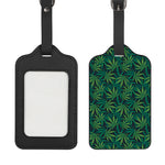 Dark Green Hemp Pattern Print Luggage Tag