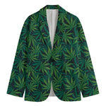 Dark Green Hemp Pattern Print Men's Blazer